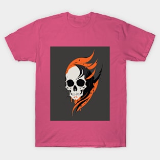 Fire Skull Halloween T-Shirt